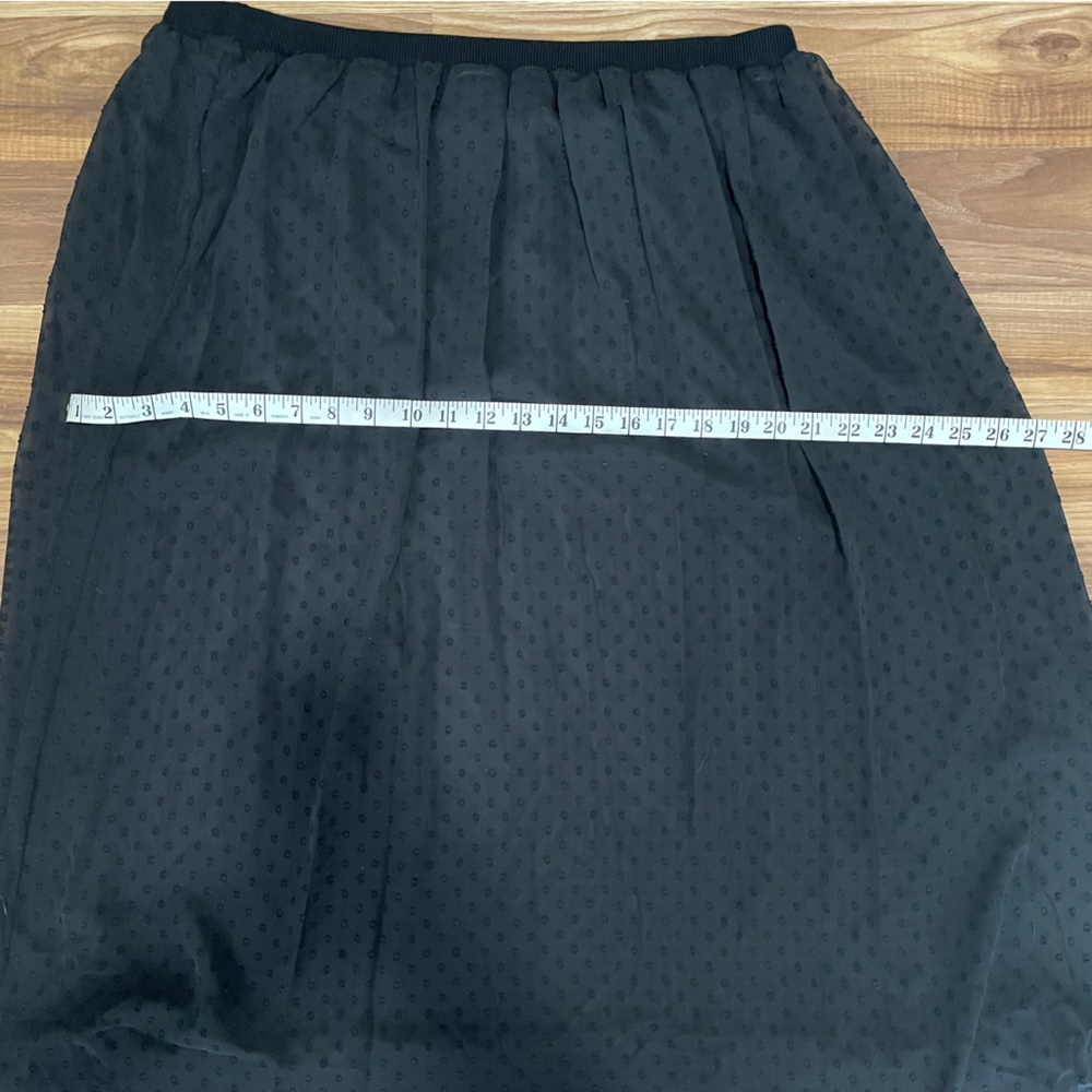 Adrianna Papell Swiss Dot Sheer Midi Skirt Black Size Extra Large NWT - Picture 8 of 9